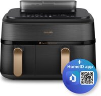 Philips 5000 series NA552/00 Dupla kosaras AirFryer Forrólevegős sütő 9L 2750 Watt - Fekete / Arany