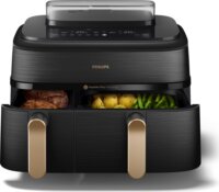Philips 5000 series NA552/00 Dupla kosaras AirFryer Forrólevegős sütő 9L 2750 Watt - Fekete / Arany