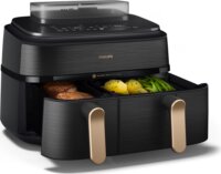 Philips 5000 series NA552/00 Dupla kosaras AirFryer Forrólevegős sütő 9L 2750 Watt - Fekete / Arany