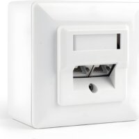 Gembird MWS-2S6-01 2xRJ45 Keystone süllyesztett Fali aljzat - Fehér