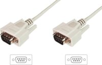 Digitus AK-610107-030-E D-Sub9 apa - D-Sub9 apa Adatátviteli kábel 3m - Bézs