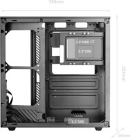 Mars Gaming MC-INFINIOLITE Midi Torony Számítógépház + 4db 120mm ventilátor - Fekete