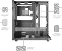 Mars Gaming MC-INFINIOLITE Midi Torony Számítógépház + 4db 120mm ventilátor - Fekete