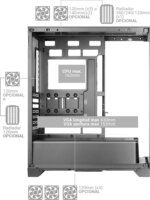 Mars Gaming MCPRISMA Midi Torony Számítógépház + 4db 120mm ventilátor - Fekete