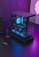 Mars Gaming MCPRISMA Midi Torony Számítógépház + 4db 120mm ventilátor - Fekete