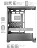 Mars Gaming MCPRISMA Midi Torony Számítógépház + 4db 120mm ventilátor - Fekete