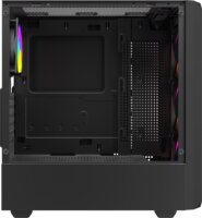 Savio Noctis Glass RGB Cube Mini Torony Számítógépház + 3db 120mm ventilátor - Fekete