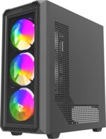 Savio Noctis Glass RGB Cube Mini Torony Számítógépház + 3db 120mm ventilátor - Fekete