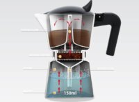 Maestro MR-1658 3 személyes Kotyogós kávéfőző - Fekete