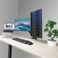 ACT AC8314 17"-35" Monitor asztali tartó kar - Fekete (2 kijelző)