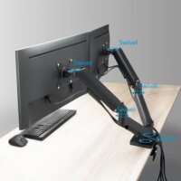 ACT AC8314 17"-35" Monitor asztali tartó kar - Fekete (2 kijelző)