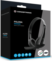 Conceptronic POLONA06B3T Vezetékes Stereo Fejhallgató Headset - Fekete