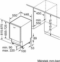 Bosch SPV4EMX17E Beépíthető Mosogatógép 45cm 10 teríték