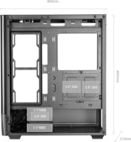Mars Gaming MCLCDPRO Midi Torony számítógépház + 4db 120mm ventilátor - Fekete