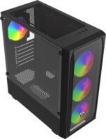 Savio Noctis Flow RGB Cube Tower Számítógépház + 3db 120mm ventilátor - Fekete