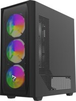 Savio Noctis Flow RGB Cube Tower Számítógépház + 3db 120mm ventilátor - Fekete