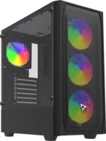 Savio Noctis Flow RGB Cube Tower Számítógépház + 3db 120mm ventilátor - Fekete