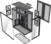 MODECOM Volcano SPACE XL ARGB FULL TOWER 5F Számítógépház + 6db 120mm ventilátor - Fekete