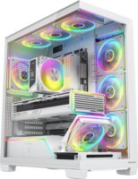 MODECOM VOLCANO STELLAR PLUS ARGB MIDI 8F Számítógépház + 8db 120mm ventilátor - Fehér