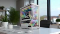 MODECOM VOLCANO STELLAR PLUS ARGB MIDI 8F Számítógépház + 8db 120mm ventilátor - Fehér