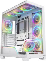 MODECOM VOLCANO STELLAR PLUS ARGB MIDI 8F Számítógépház + 8db 120mm ventilátor - Fehér