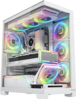MODECOM VOLCANO STELLAR PLUS ARGB MIDI 8F Számítógépház + 8db 120mm ventilátor - Fehér