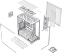 MODECOM VOLCANO STELLAR PLUS ARGB MIDI 8F Számítógépház + 8db 120mm ventilátor - Fehér