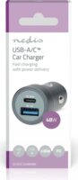 Nedis CCH1C1A48W USB-A / USB-C Autós gyorstöltő 48W - Szürke