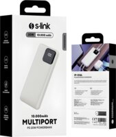 S-Link IP-G16L Powerbank integrált USB-C + Lightning kábellel / 10000mAh 20W - Fehér
