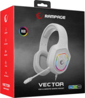Rampage RM-K90 Vector Vezetékes Gamer Fejhallgató Headset - Fehér