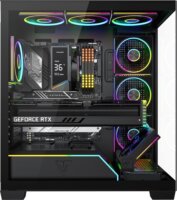 MODECOM VOLCANO STELLAR PLUS ARGB MIDI 8F midi torony Számítógépház + 8db 120mm ventilátor - Fekete