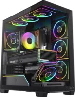 MODECOM VOLCANO STELLAR PLUS ARGB MIDI 8F midi torony Számítógépház + 8db 120mm ventilátor - Fekete