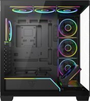 MODECOM VOLCANO STELLAR PLUS ARGB MIDI 8F midi torony Számítógépház + 8db 120mm ventilátor - Fekete