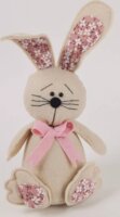 Rószaszín virágos nyuszi figura filcből húsvéti dekoráció 28 cm