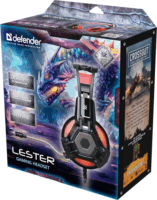 Defender Lester Vezetékes Gamer fejhallgató Headset - Piros/Fekete