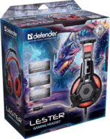 Defender Lester Vezetékes Gamer fejhallgató Headset - Piros/Fekete