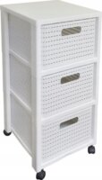 Rotho Country 3 fiókos fürdőszobai polc 71,2 x 32,5 x 37,5 cm - Fehér