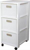 Rotho Country 3 fiókos fürdőszobai polc 71,2 x 32,5 x 37,5 cm - Fehér