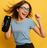 Squeak SQ1008 Hordozható Bluetooth Jet hangszóró - Fekete