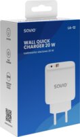 Savio LA-12 USB-A / USB-C Hálózati Töltő Adapter 20W - Fehér