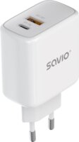 Savio LA-12 USB-A / USB-C Hálózati Töltő Adapter 20W - Fehér