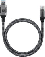 Techly TLY_369656 USB-A - RJ45 Átalakító kábel 1m - Fekete/Ezüst