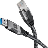 Techly TLY_369656 USB-A - RJ45 Átalakító kábel 1m - Fekete/Ezüst