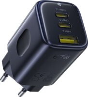 Baseus PicoGo AE11 USB-A / 2x USB-C Hálózati Gyorstöltő Adapter 67W - Fekete