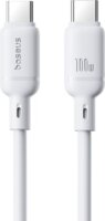 Baseus Silky Series USB-C apa - USB-C apa 2.0 Adat és Töltőkábel 100 Watt 1m - Fehér