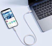 Baseus Silky Series USB-C apa - USB-C apa 2.0 Adat és Töltőkábel 100 Watt 1m - Fehér