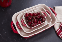 Staub 1008690 Téglalap alakú Kerámia Sütőtál készlet (3db/csomag) - Meggy piros