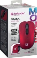 Defender Gassa MM-105 RF Wireless Egér - Fekete/Piros