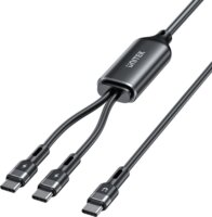 Unitek USB-C apa - 2x USB-C apa 2.0 Töltőkábel 100W 1,8 m - Fekete