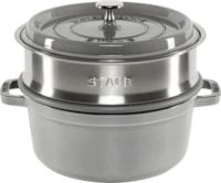 Staub La Cocotte Öntöttvas Főzőedény Rozsdamentes acél Gőzölőbetéttel Ø24cm 3,8L - Grafitszürke